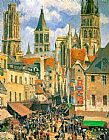 The Old Market at Rouen by Camille Pissarro